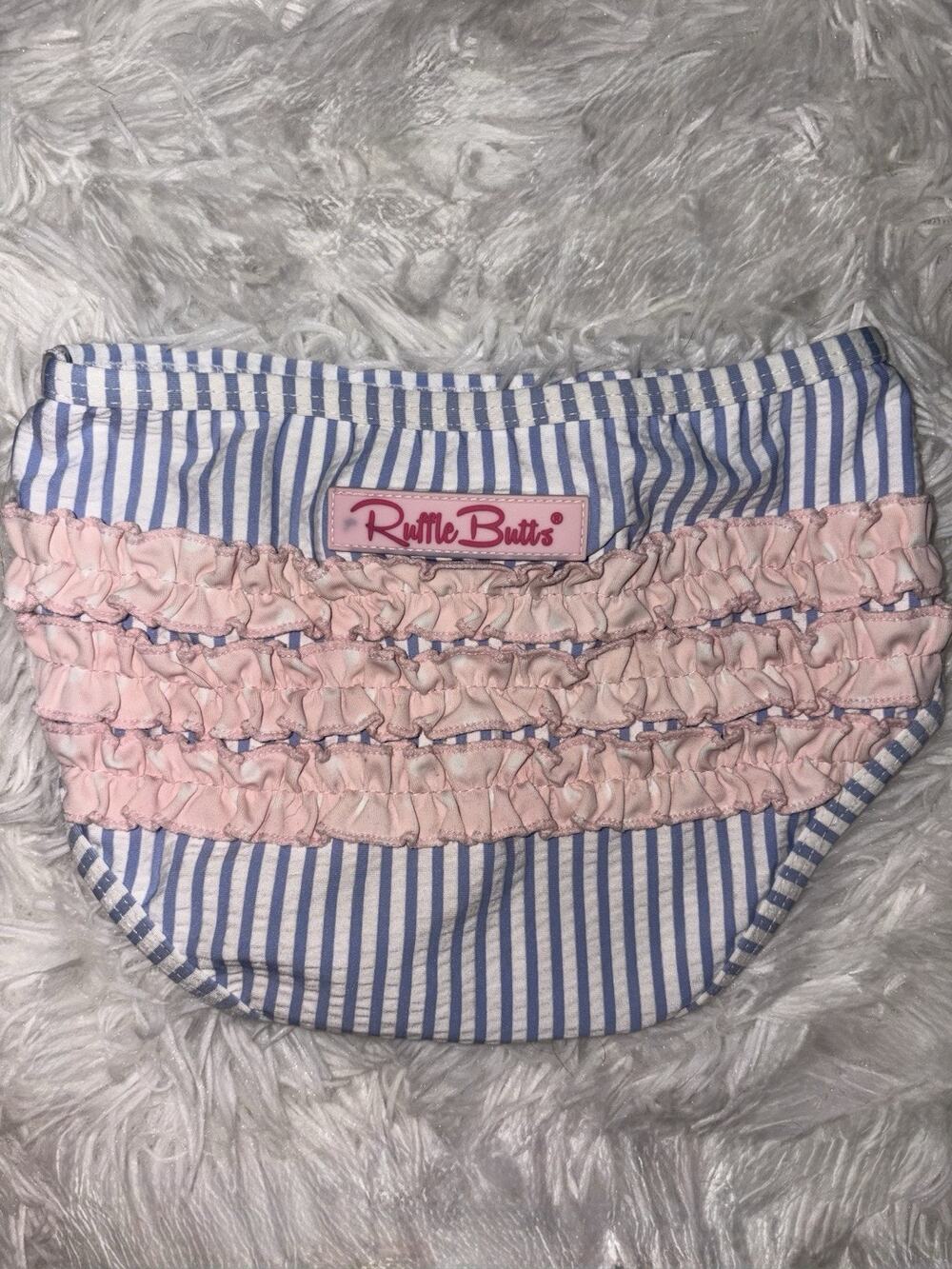 Ruffle Butts Girls 18/24 Mo. Blue And Pink Bikini Bottoms. Adorable, Grt. Qualit